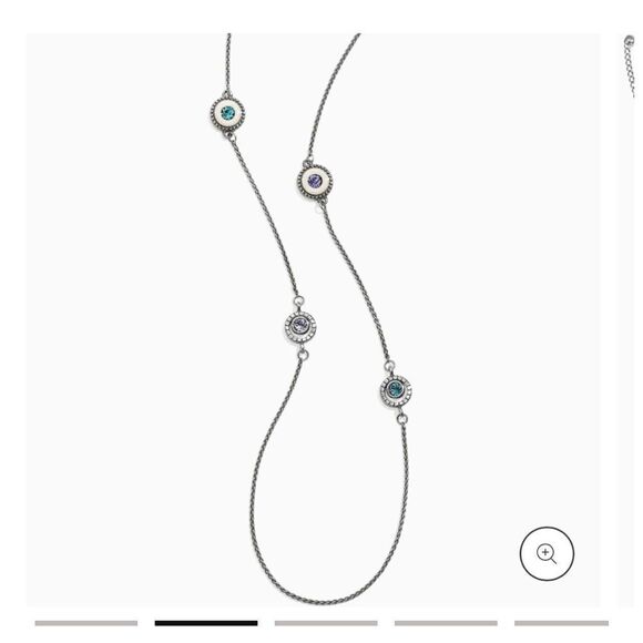 Brighton Halo Light Long Necklace Silver Tanzanite NWT - Picture 7 of 9